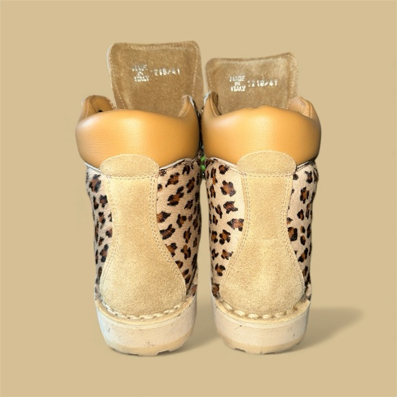 Leopard Print Lace Up Boots with Neon Accents - Picture 4 of 6